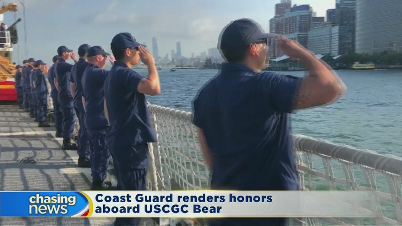 Coast Guard members render honors for 9/11