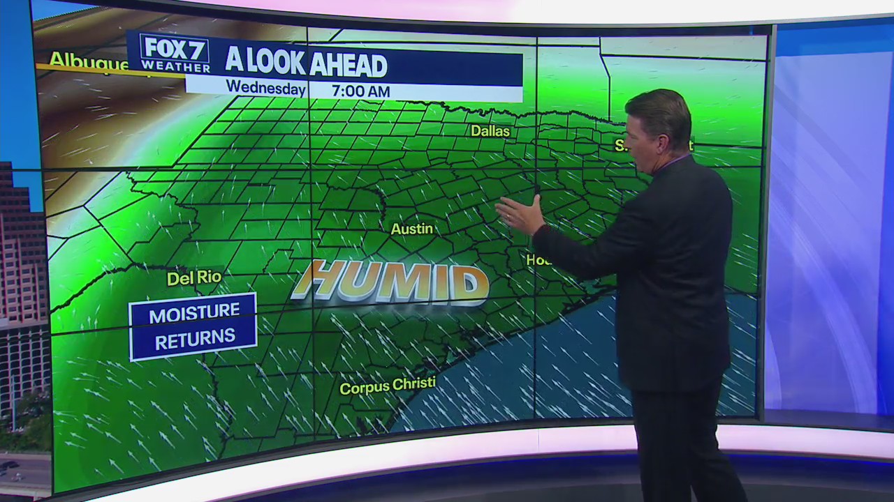Humidity and warm temperatures expected with rain possible