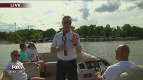 Ian Leonard takes a pontoon ride before Howard Lake Orphans game