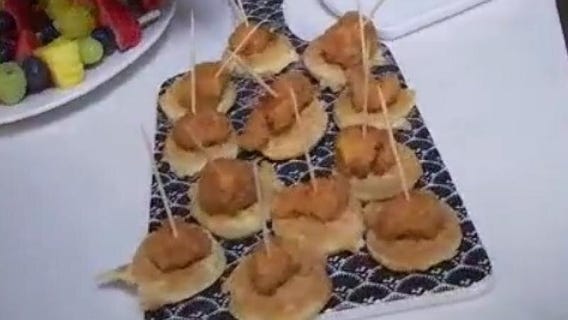 Mini chicken 'n waffles with hot honey sauce recipe from FOX 7 Austin's Tierra Neubaum