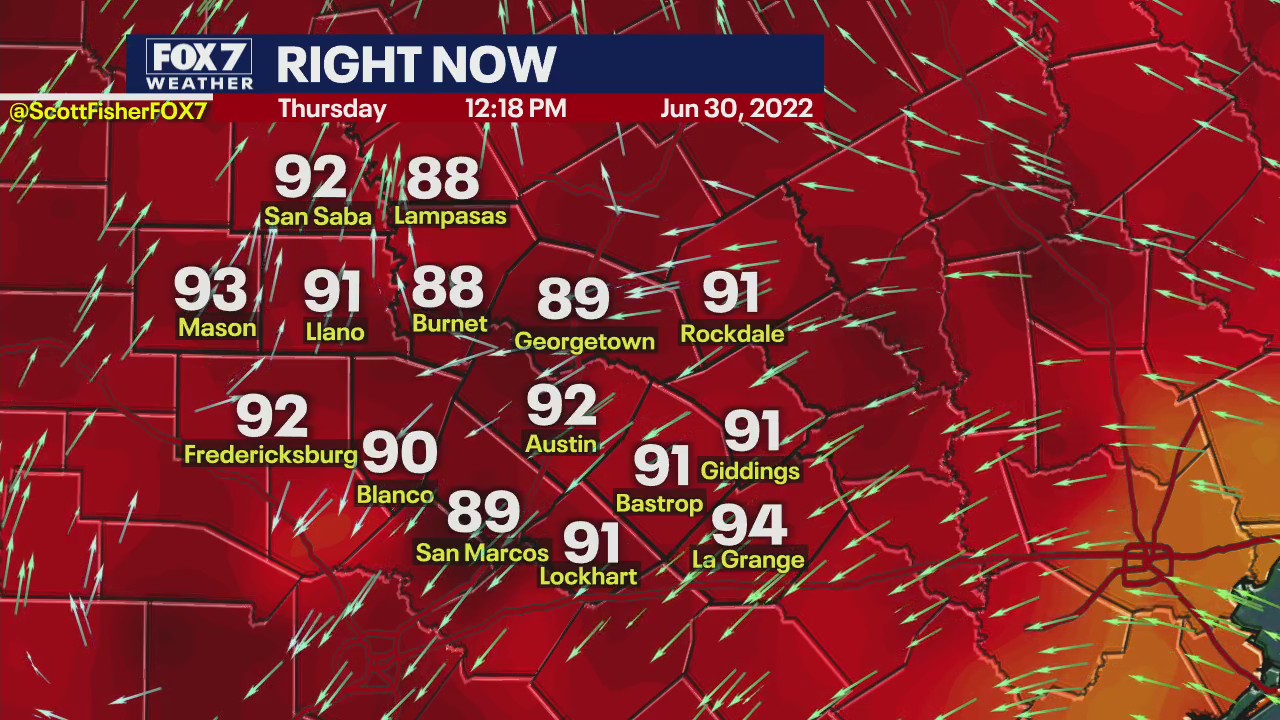 Temperatures in 90s as rain chances remain slim