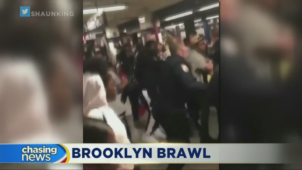 Cops and teens caught in subway brawl
