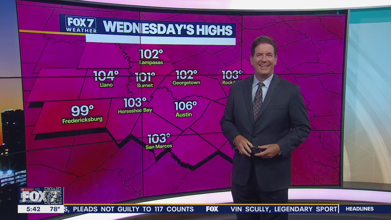 Slight chance of rain as triple digit temperatures continue