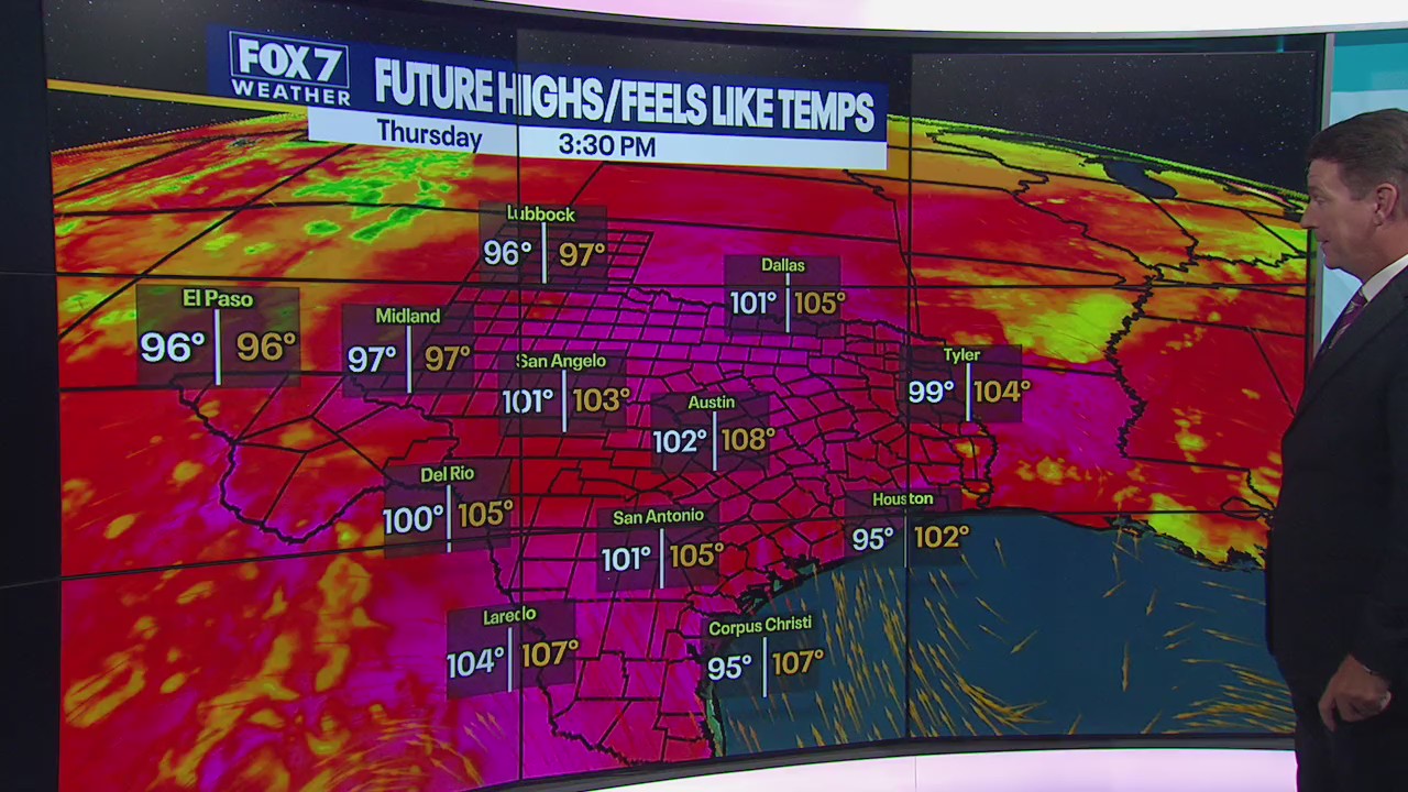 Heat advisory as most of Texas in triple digits