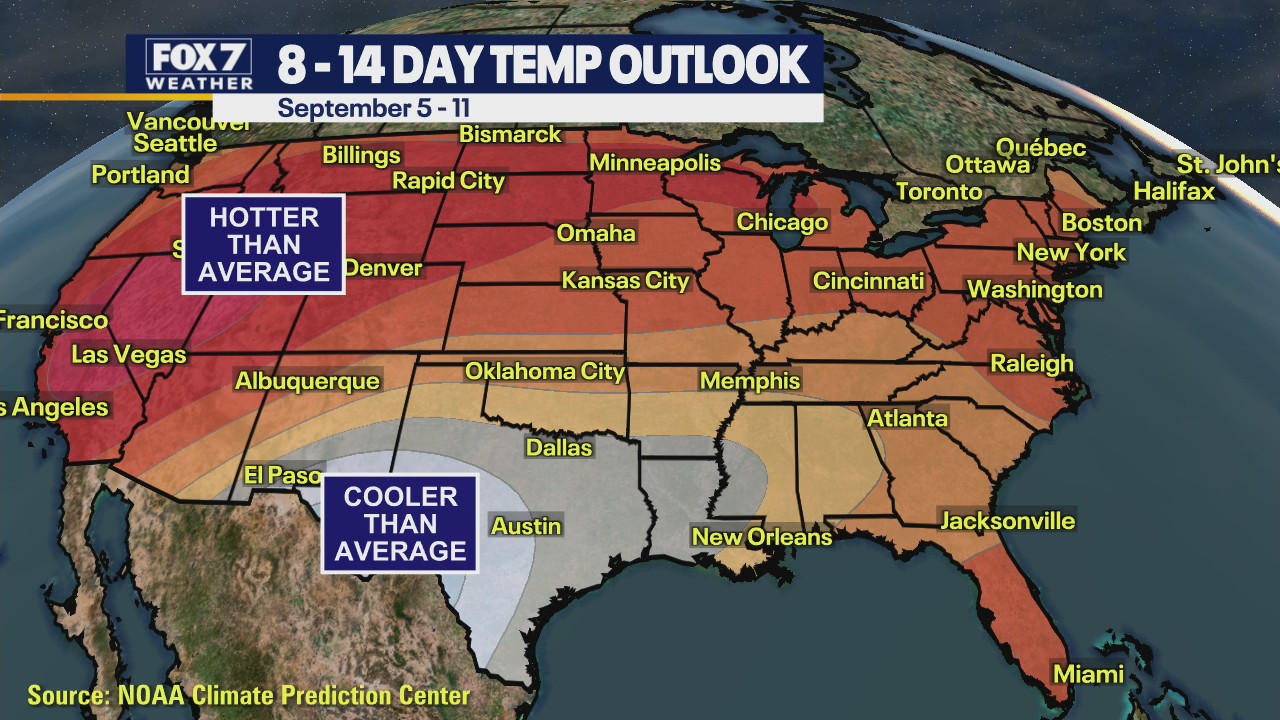 Rain expected as well as cooler than average temperatures