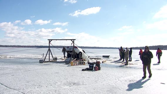 Buick stuck in White Bear Lake removed