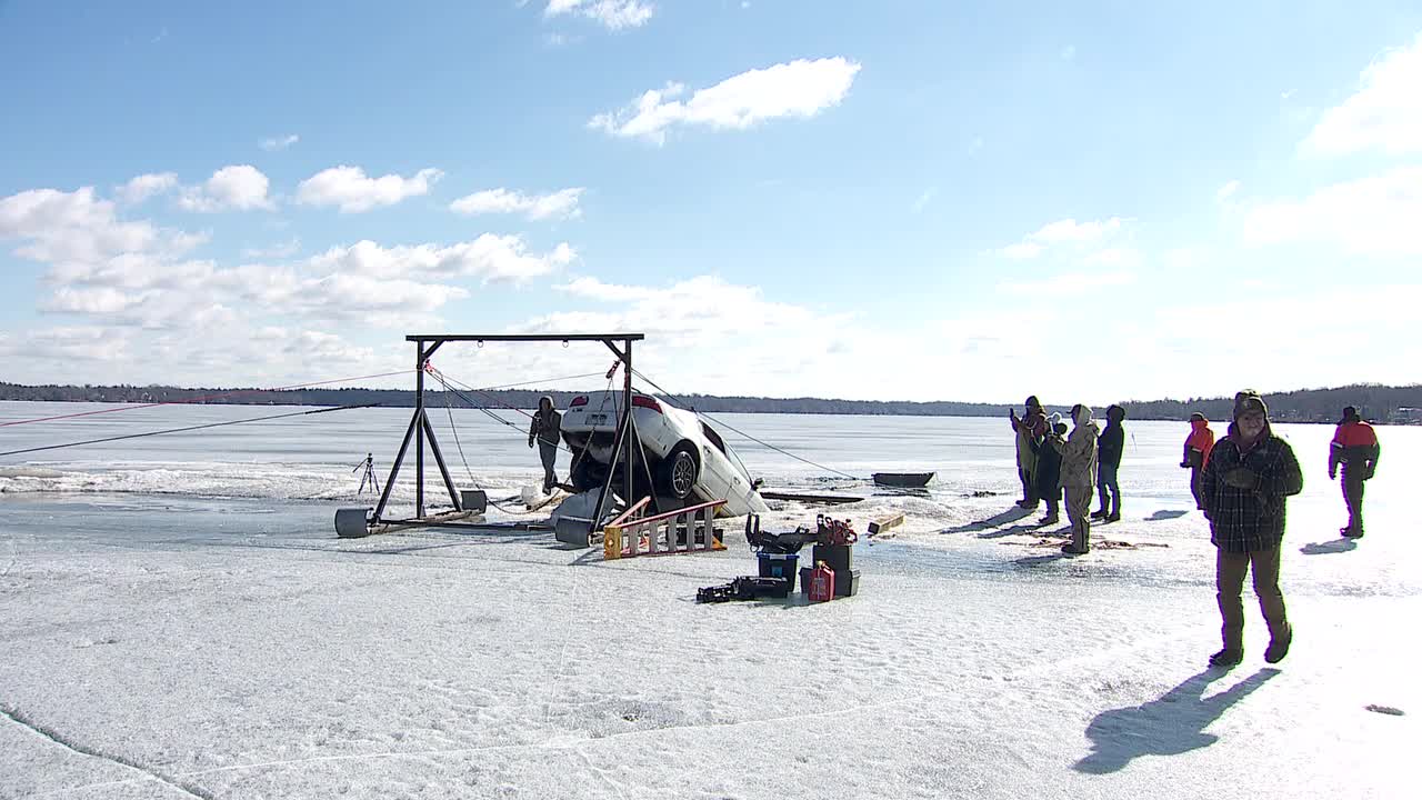 Buick stuck in White Bear Lake removed