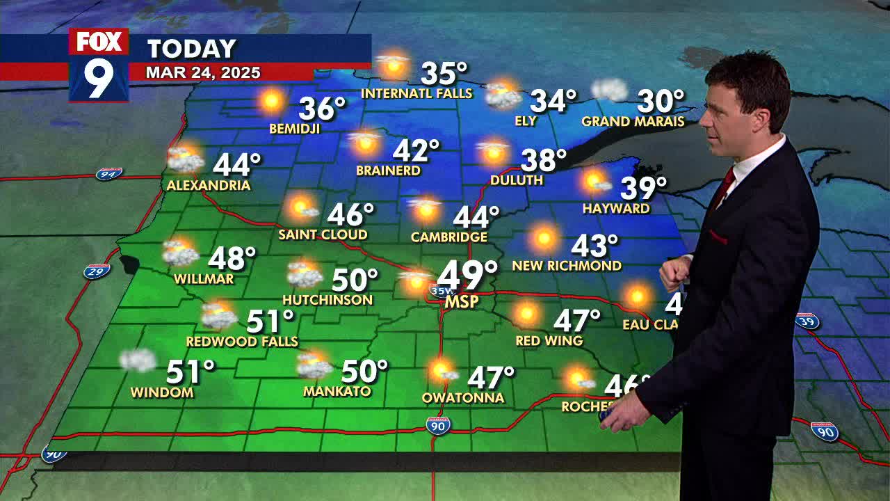 MN weather: Seasonable sunshine on Monday
