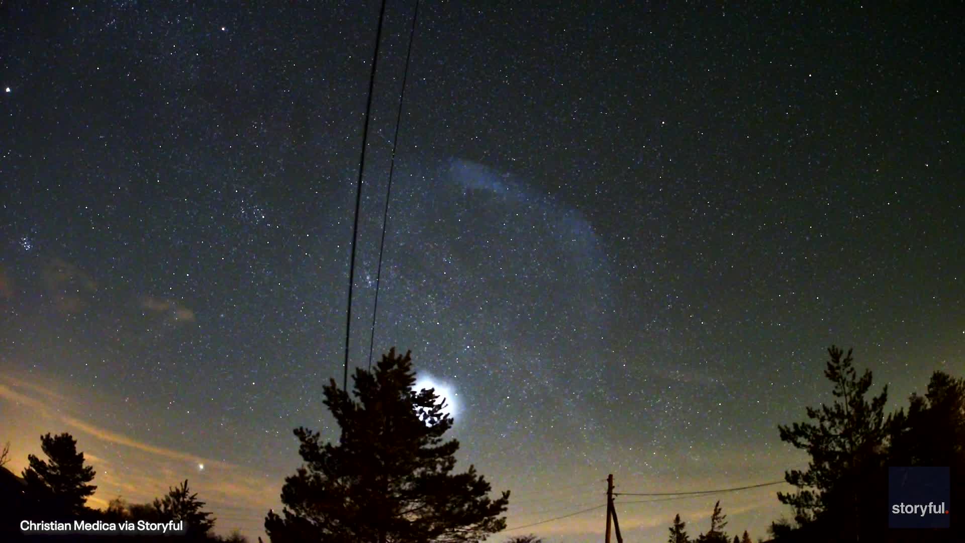 WATCH: Blue swirl rises in night sky after SpaceX launch
