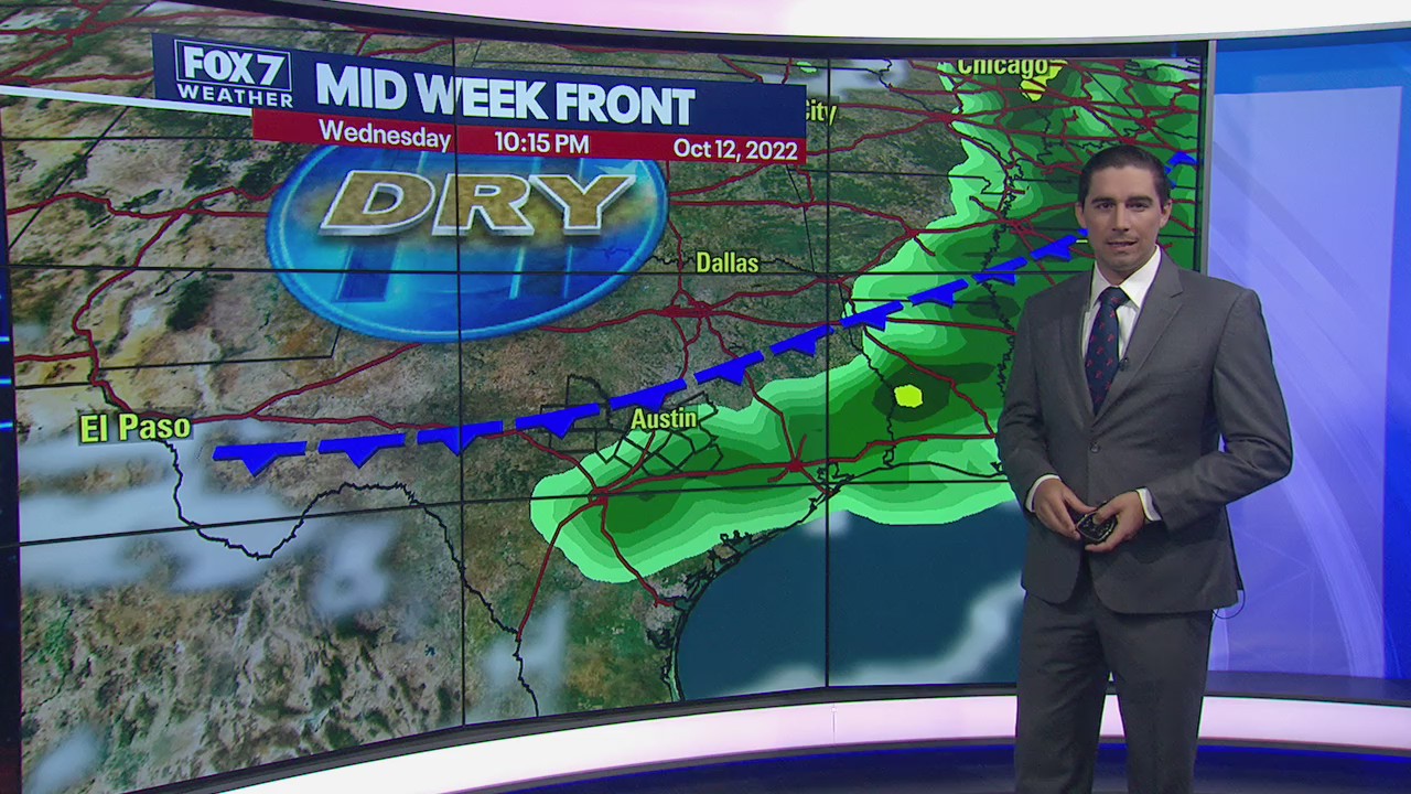 Mid week front to bring dry weather to Austin area