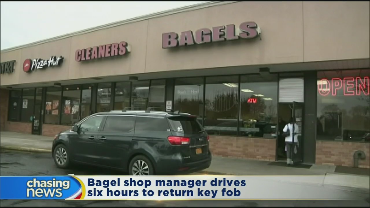 Bagel shop manager drives six hours to return key fob