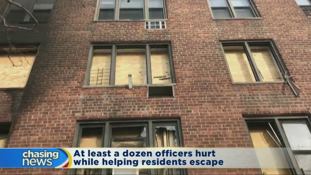 Bronx fire displaces two families and injures officers