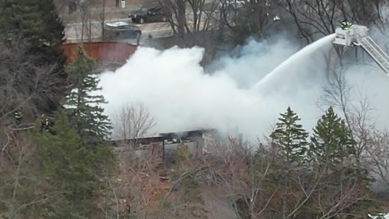 Drone footage shows aftermath of Brooklyn Park plane crash
