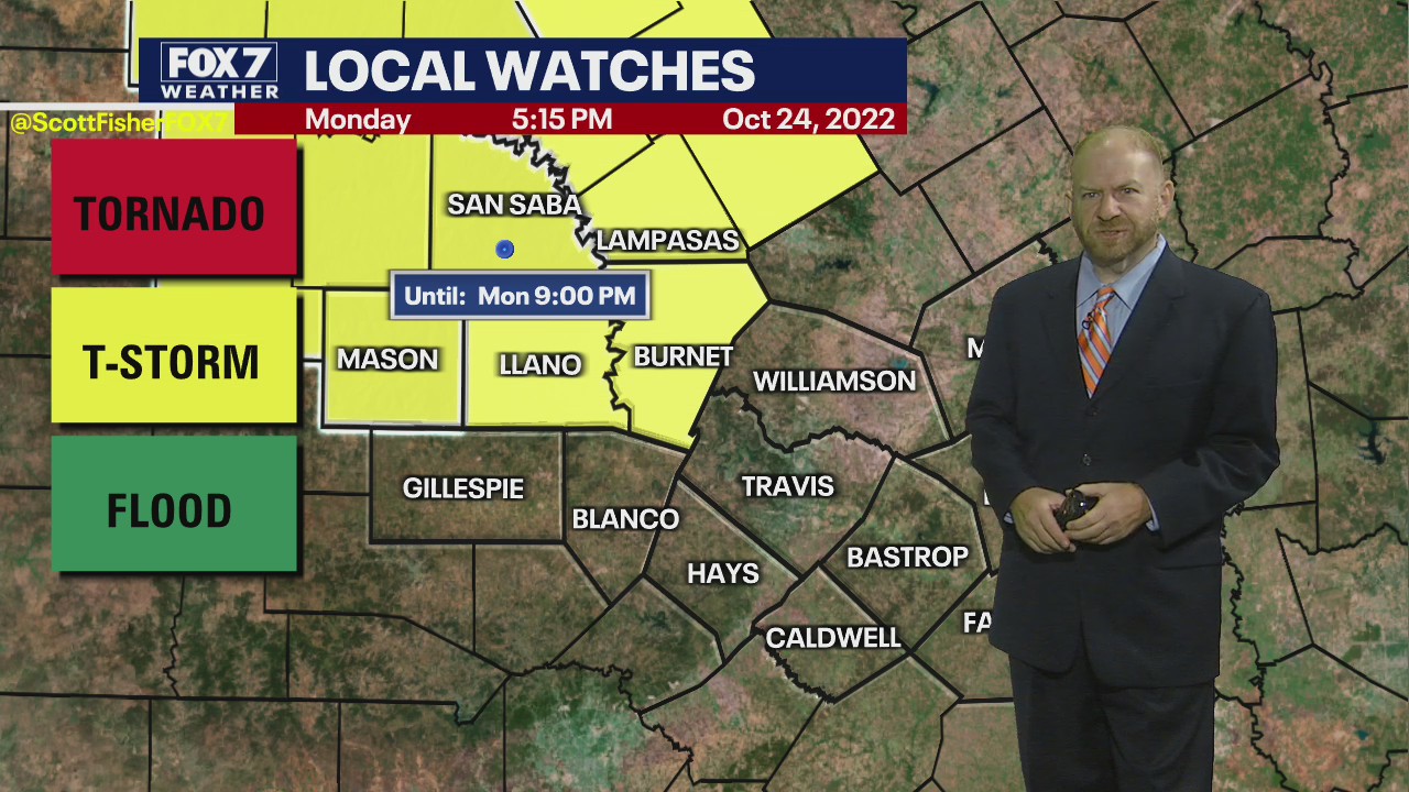 Severe Thunderstorm Watch for parts of Central Texas