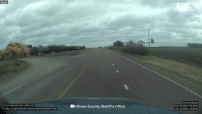 WATCH: Train strikes semi-truck trailer in Sleepy Eye, MN