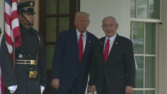 Israel PM Netanyahu greeted by Pres. Trump
