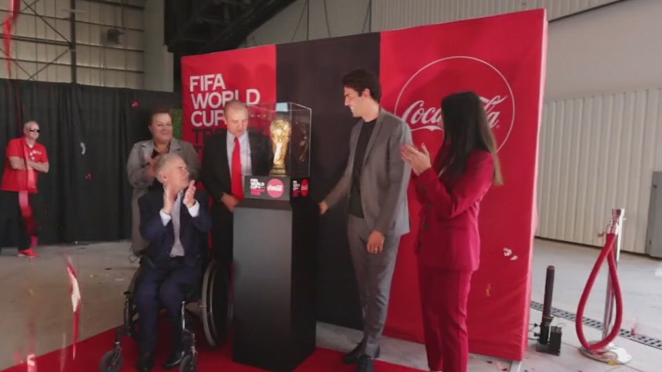 FIFA World Cup trophy touring Texas with soccer legends