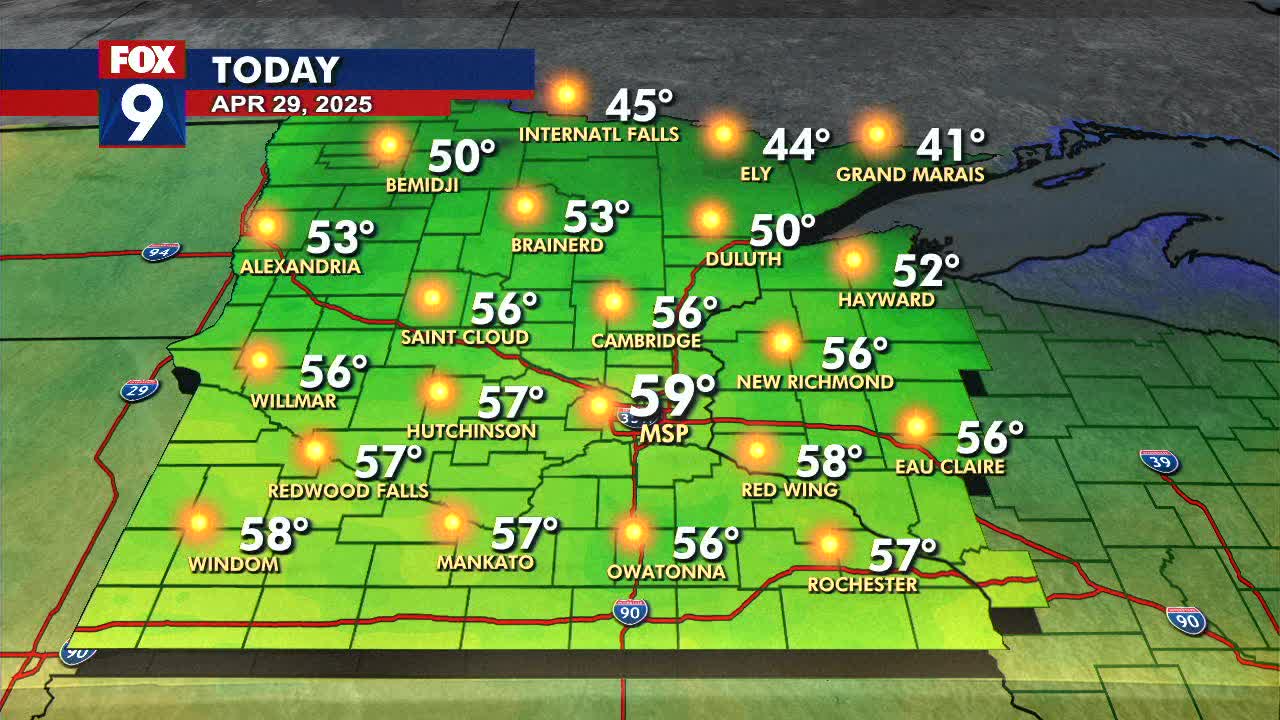 MN weather: Breezy and cooler day on Tuesday