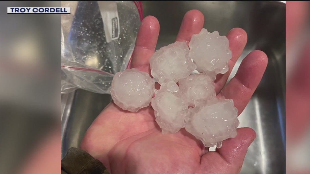 Hail from southern Minnesota storms