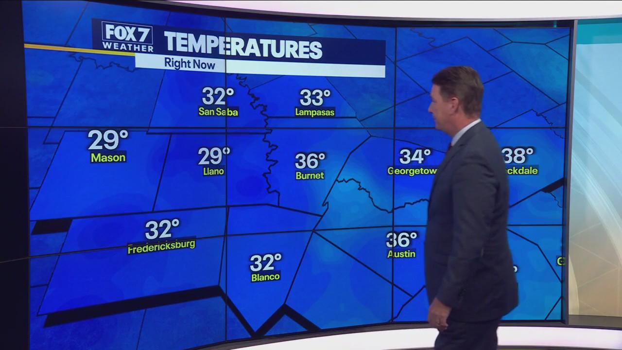 Hill Country freeze this morning, sunny area-wide this afternoon