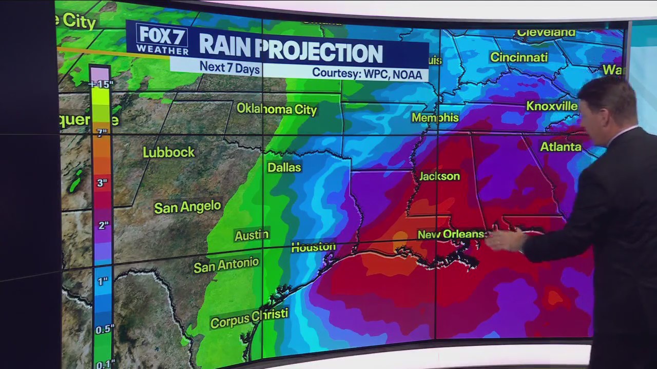 Possibility of rain along with today's cold front