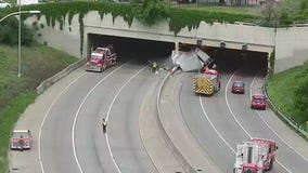 Ammunition truck crashes into Minneapolis tunnel wall [RAW]