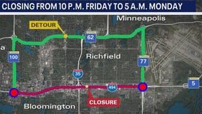 Part of I-494 in Bloomington closing this weekend