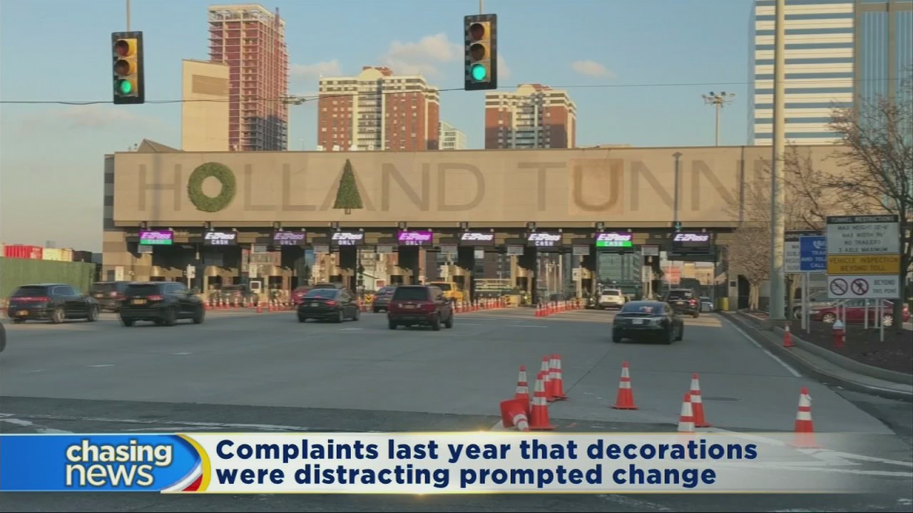Redesigned Holland Tunnel decorations return Monday