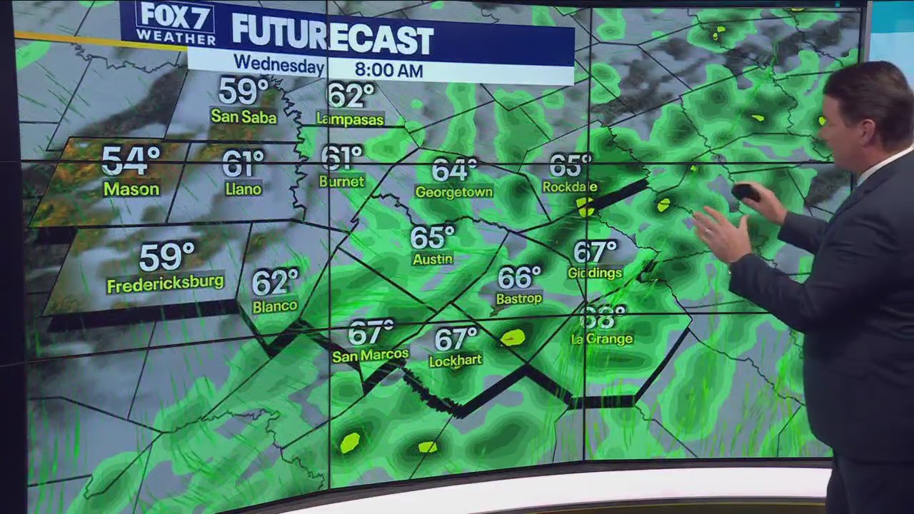 Central Texas Weather: Cooler temperatures, spotty showers on the way