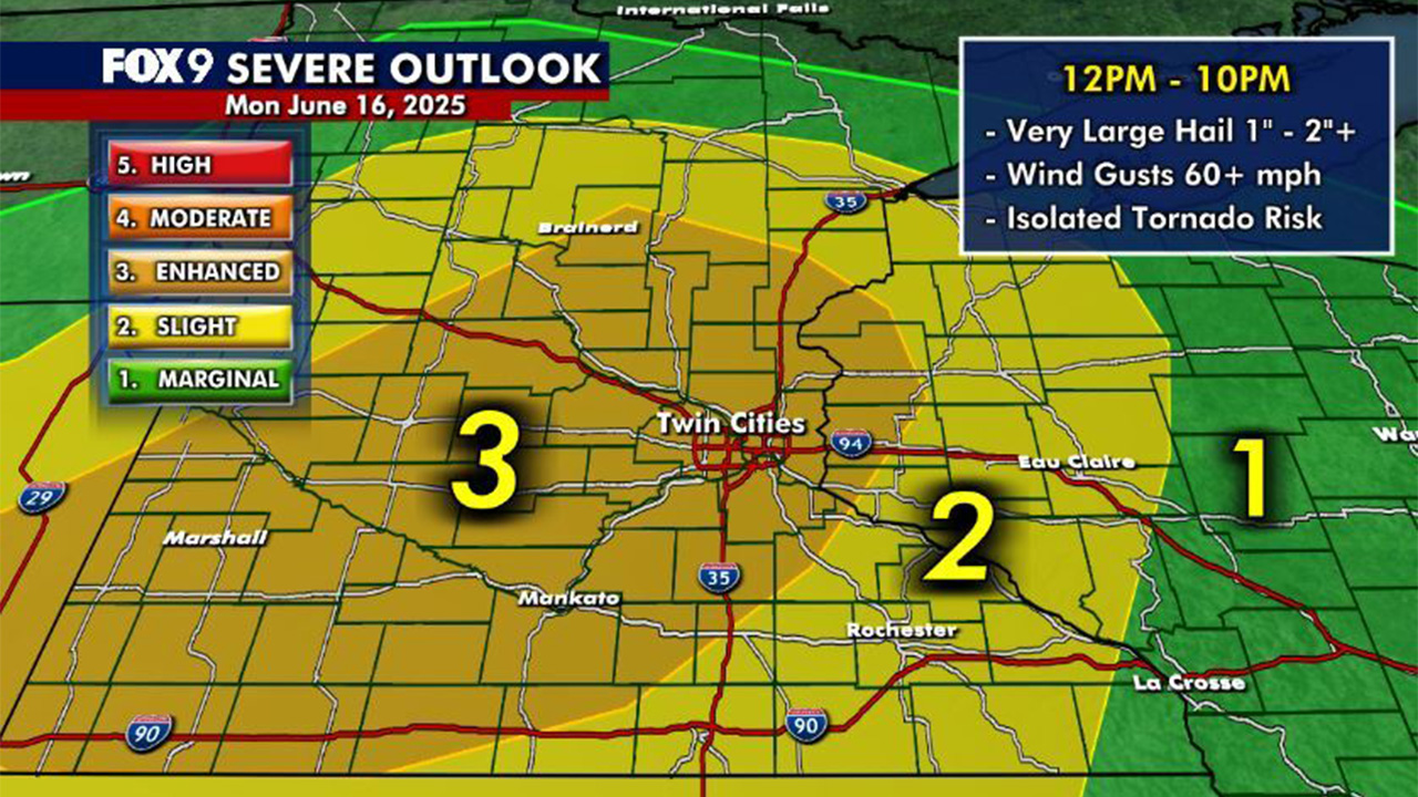 MN weather: Scattered strong storms possible Monday