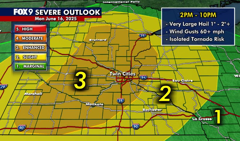 MN weather: Threat for severe weather Monday | FOX 9 Minneapolis-St. Paul