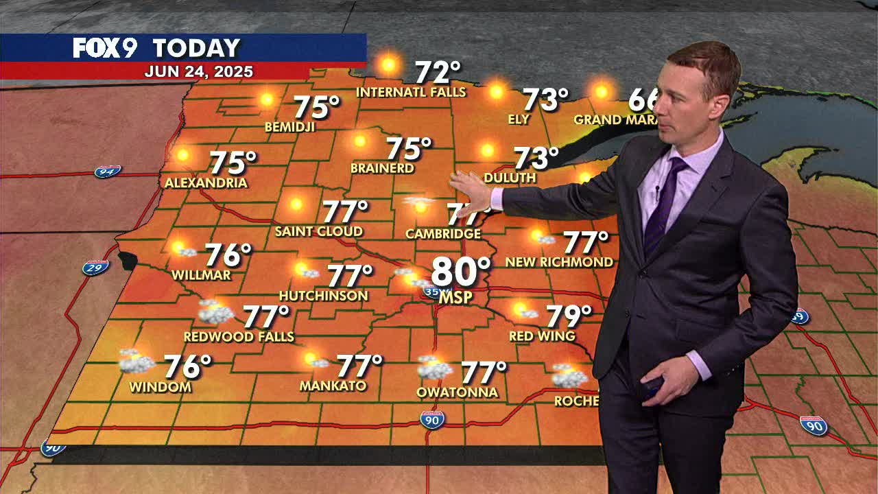 MN weather: Partly cloudy and pleasant Tuesday | FOX 9 Minneapolis-St. Paul