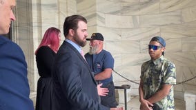 The Hortmans' children greet attendees