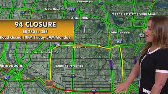 Weekend highway closings in Twin Cities