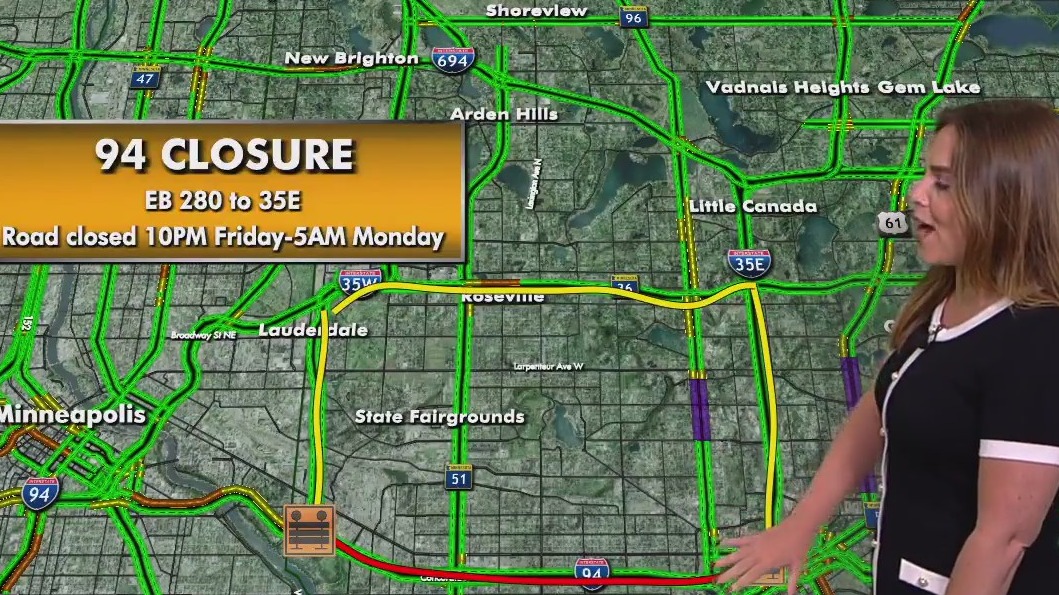 Weekend highway closings in Twin Cities