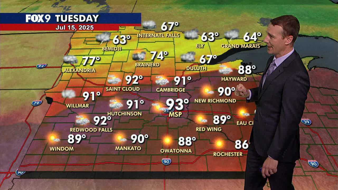 MN weather: Hot ahead of evening storms Tuesday | FOX 9 Minneapolis-St ...