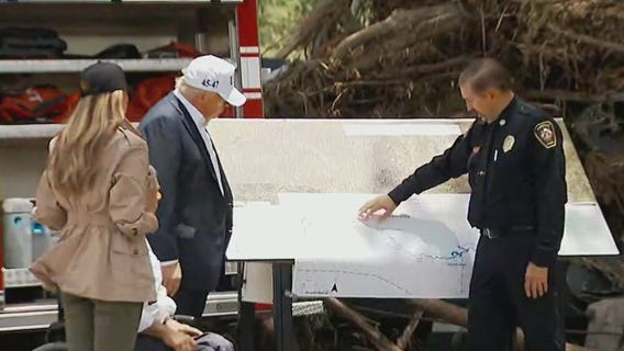 President Trump, first lady tour Texas flood damage