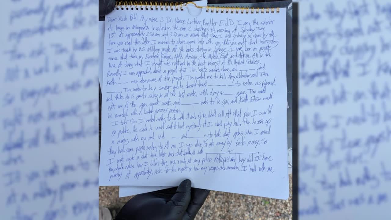 MN lawmaker shootings: Vance Boelter's letter to FBI