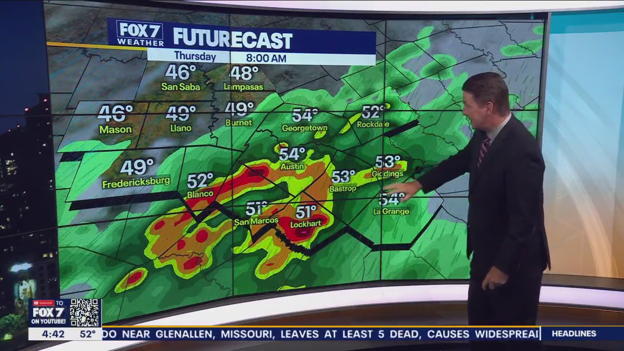 Central Texas weather: Widespread rain Thursday, cooler temperatures