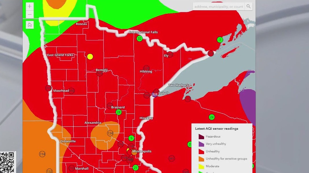 MN air quality at 'unhealthy' levels due to smoke