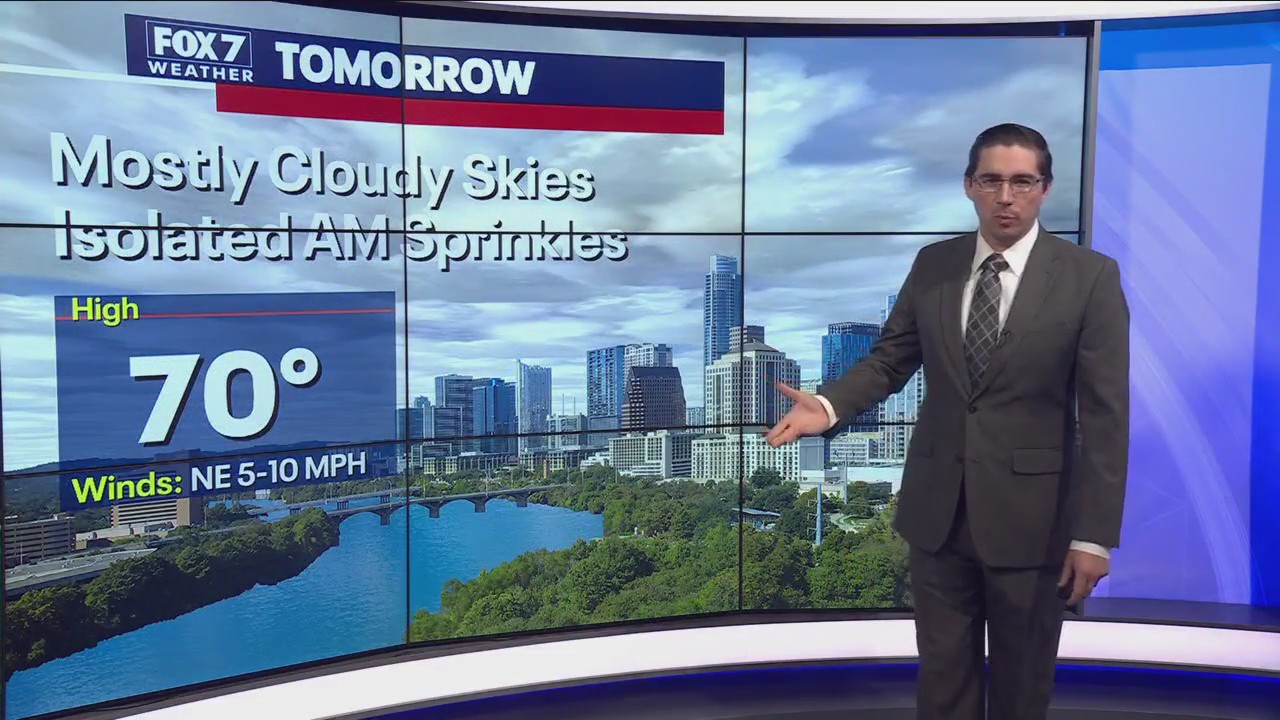 Central Texas weather: A cool evening and a cloudy Monday tomorrow