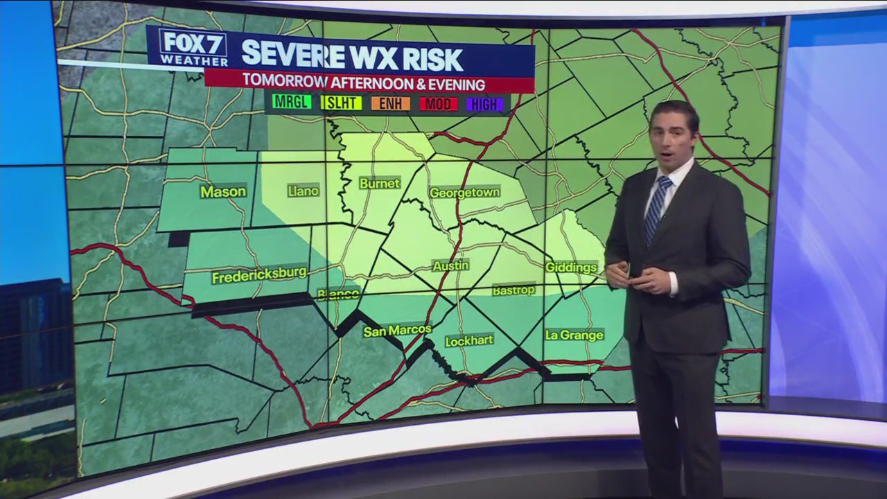 Central Texas weather: Pleasant day today, severe weather risk tomorrow