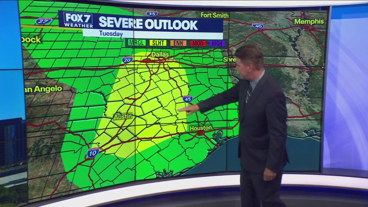 Central Texas weather: Storms Tuesday could bring large hail, damaging winds
