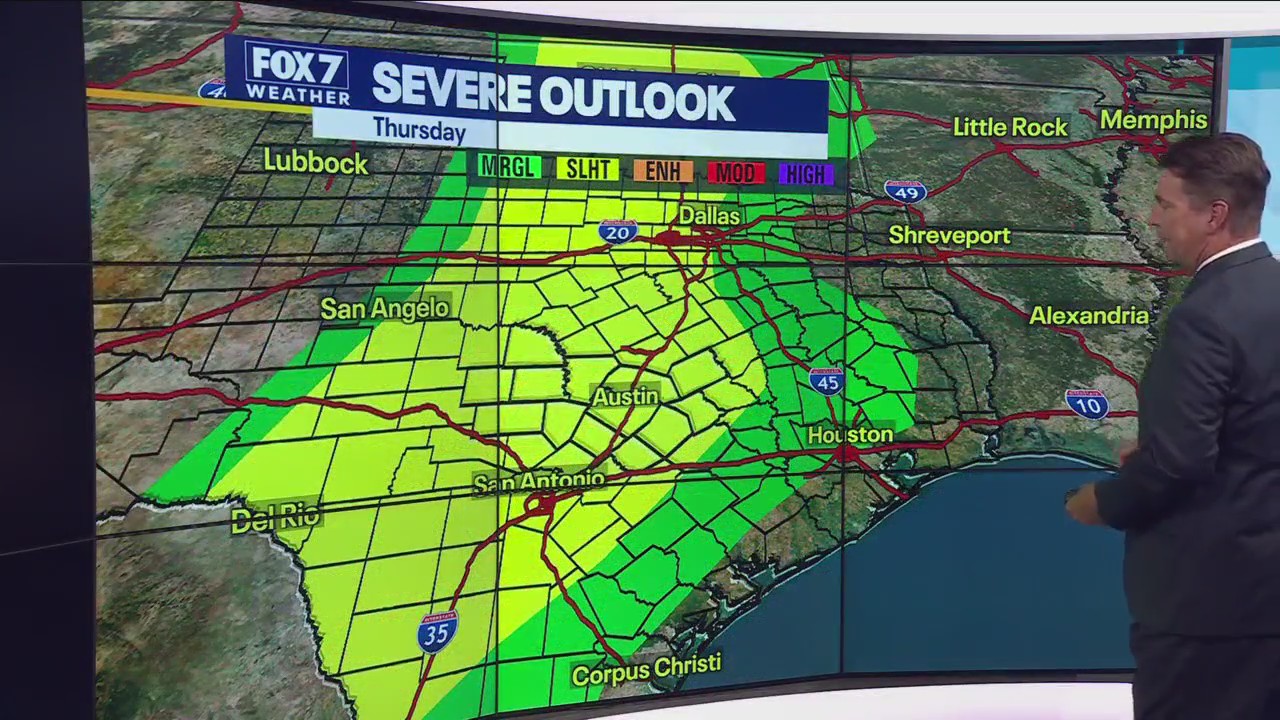 Austin weather: Increasing risk of severe storms Thursday night