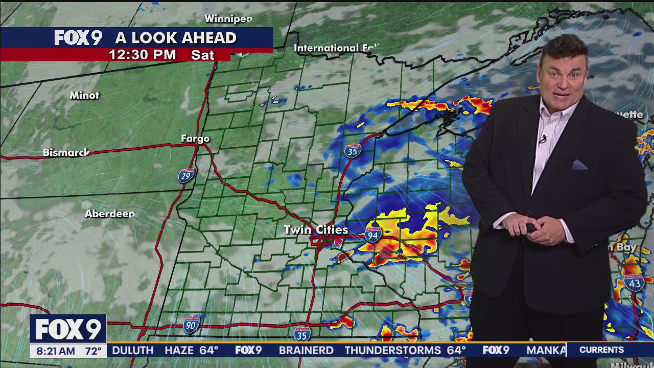 MN weather: Scattered rain expected to continue Saturday morning - 8:20 a.m. update
