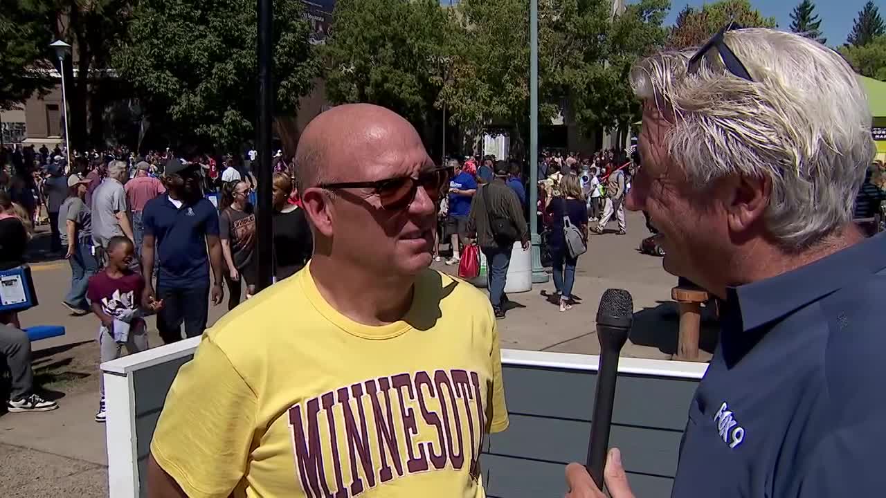 Gophers hockey coach Bob Motzko joins Jim Rich at State Fair
