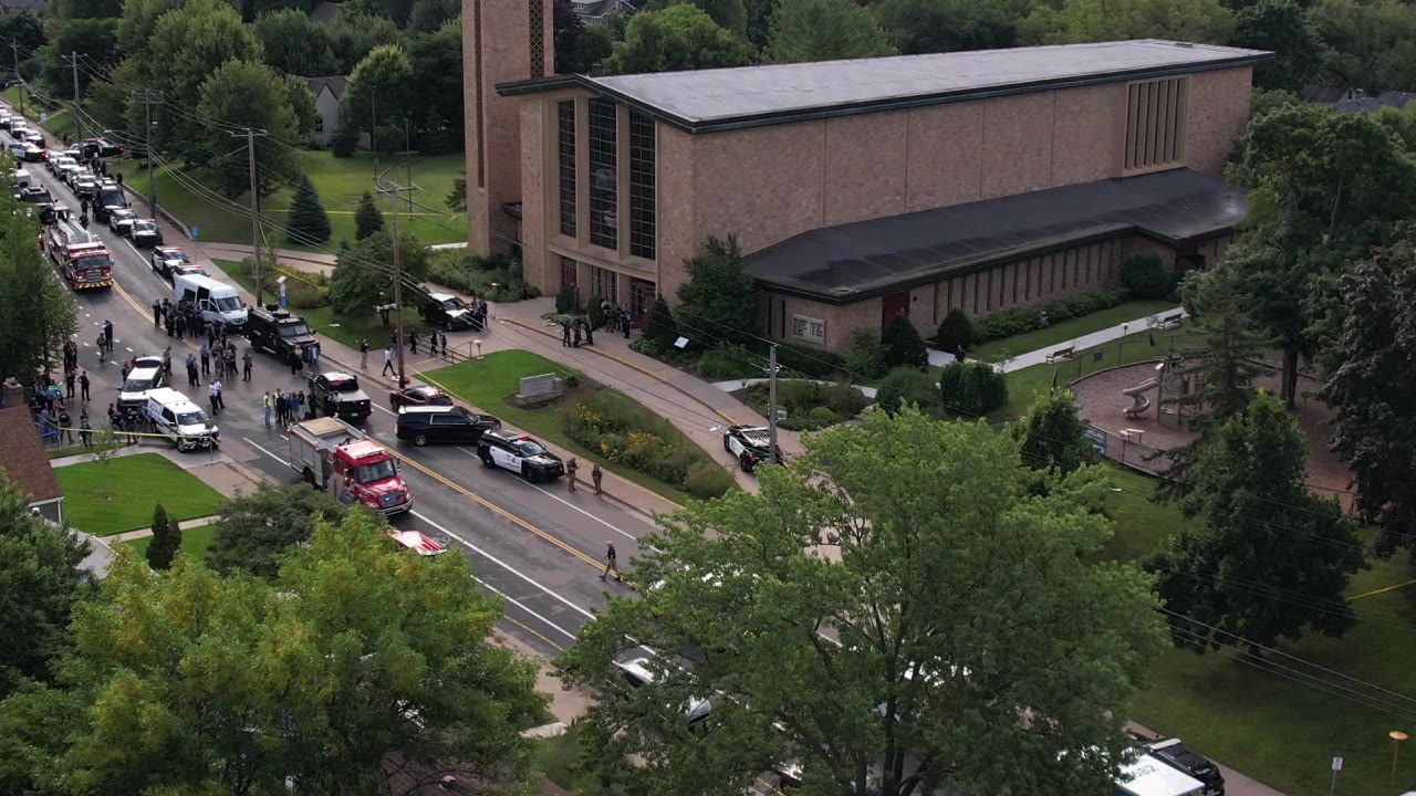 Annunciation school shooting: Scene aerial footage