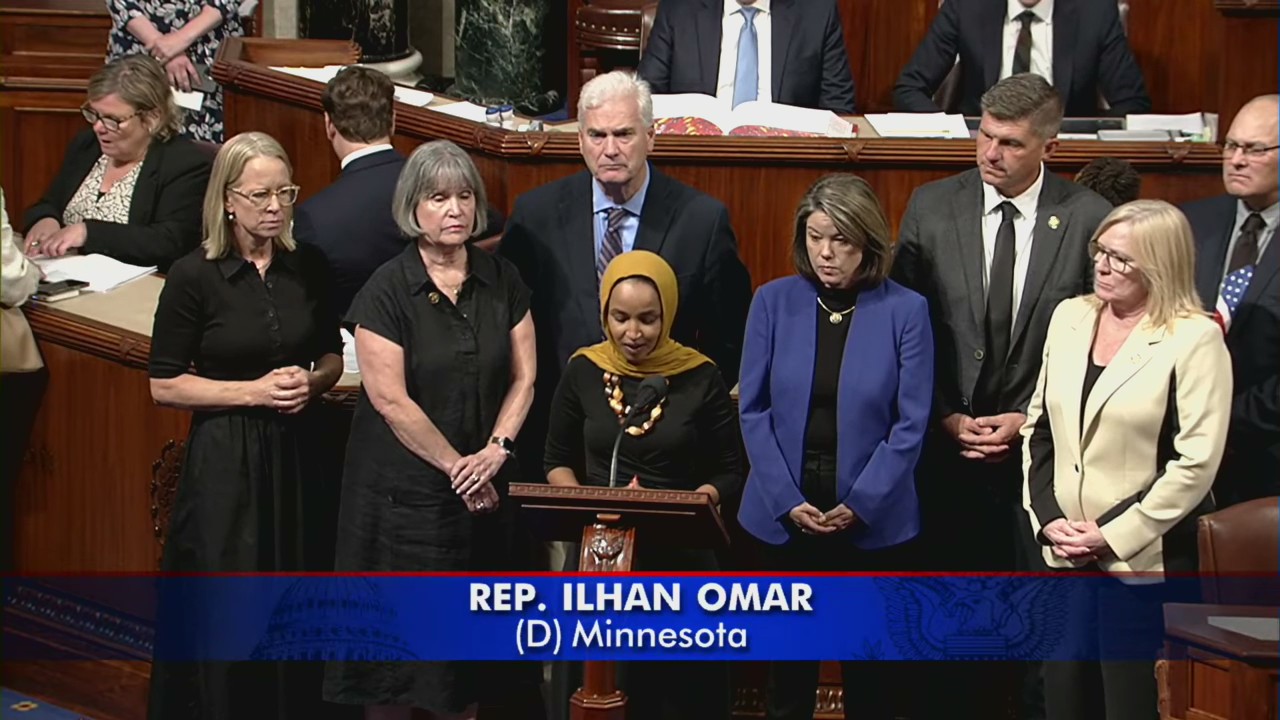Rep. Omar holds Annunciation victim moment of silence