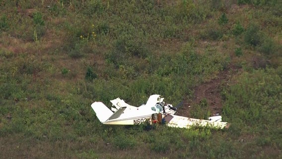 Aerials: Plane crash in Cambridge, Minnesota