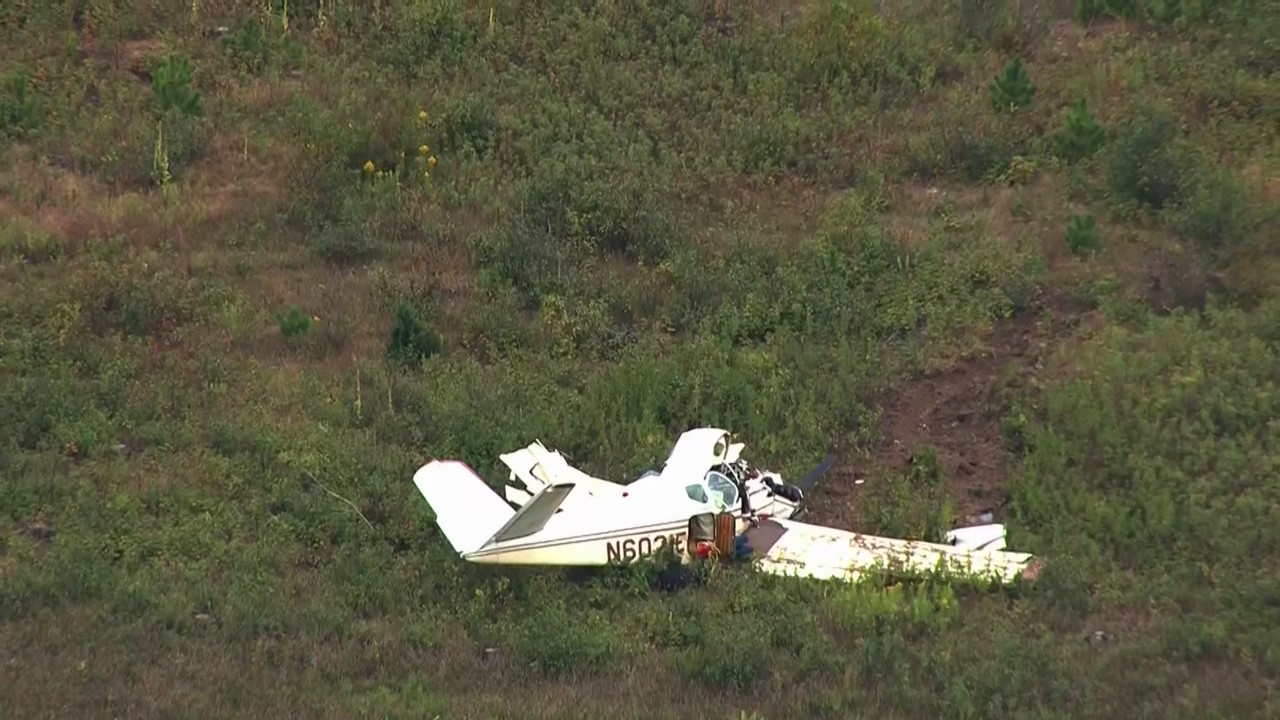 Aerials: Plane crash in Cambridge, Minnesota